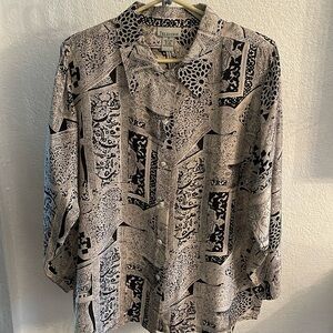 100% silk vintage button up by The Avenue